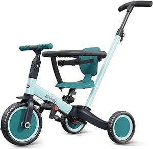 "newyoo TR008 Tricycle 5 en 1 pour tout‑petits 1–3 ans avec guidon parent, balance bike et sécurité"