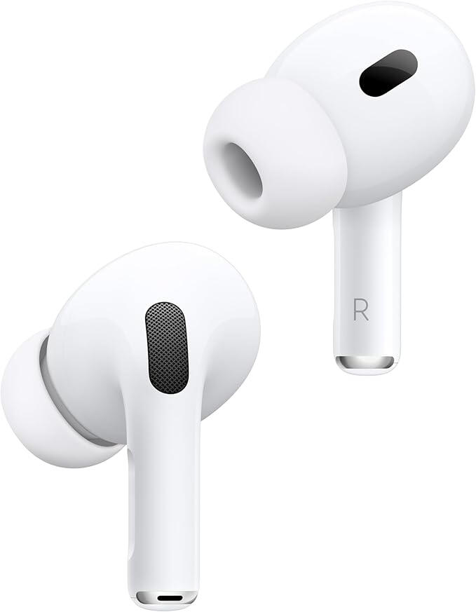 Apple AirPods Pro 2ème génération, écouteurs sans fil avec ANC, audio spatial et étui de recharge USB‑C.