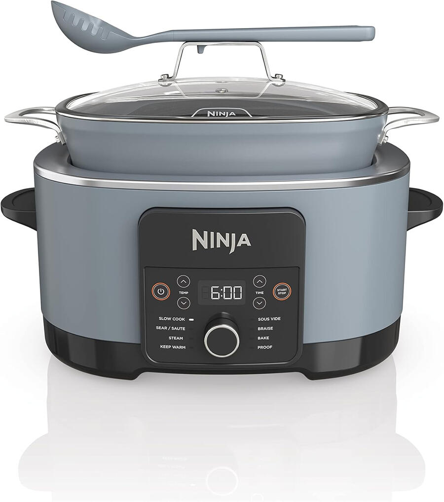 "Ninja MC1001C Foodi PossibleCooker PRO – Multicuiseur 8 en 1, cuiseur vapeur, cocotte et plus encore, couvercle en verre et cuillère intégrée"