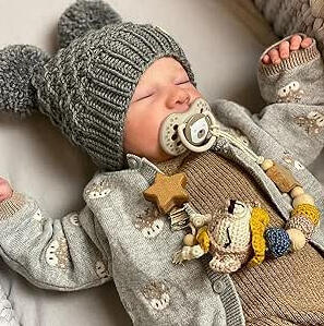 "ADFO Poupée Reborn réaliste pour garçon 43,2 cm, corps souple en vinyle anatomiquement correct avec accessoires, jouets pour enfants dès 3 ans"