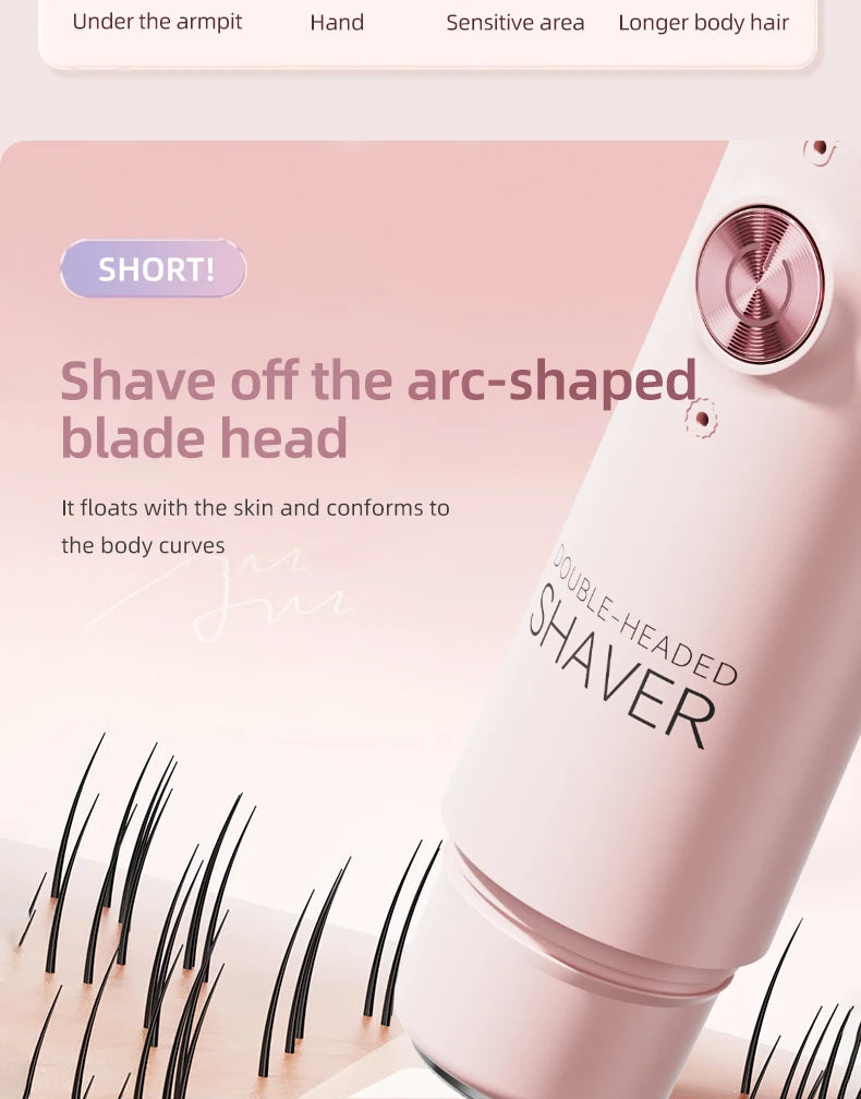 Women Electric Epilator – Rechargeable Dual Head Hair Removal Device for Body Grooming & Smooth Skin Care