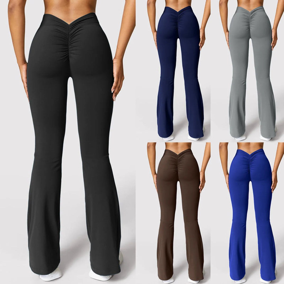 Legging taille haute à dos en V push-up – Pantalon extensible pour le sport et le fitness