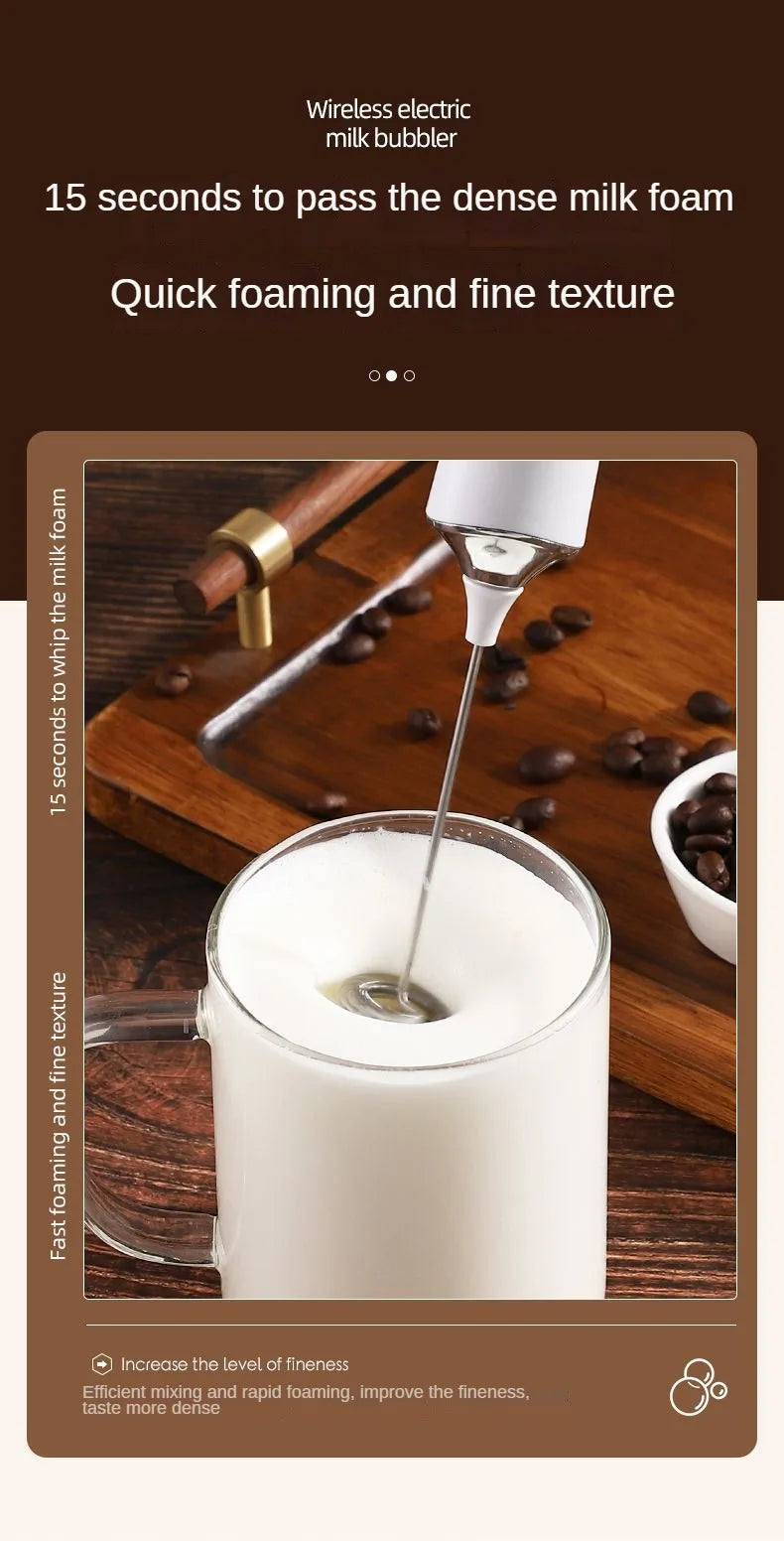 Batidora eléctrica USB, espumador de leche y café de mano, licuadora portátil de 3 velocidades, para hacer mantequilla, herramienta de cocina, mezclador de ingredientes