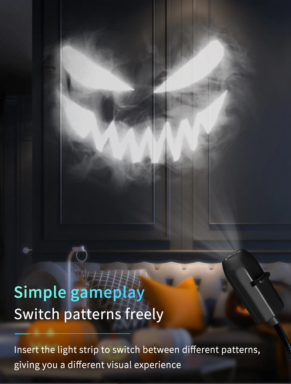 Lampe projecteur planétaire à connexion USB directe et diapositives de projection – Éclairage d'ambiance LED pour Halloween et Noël
