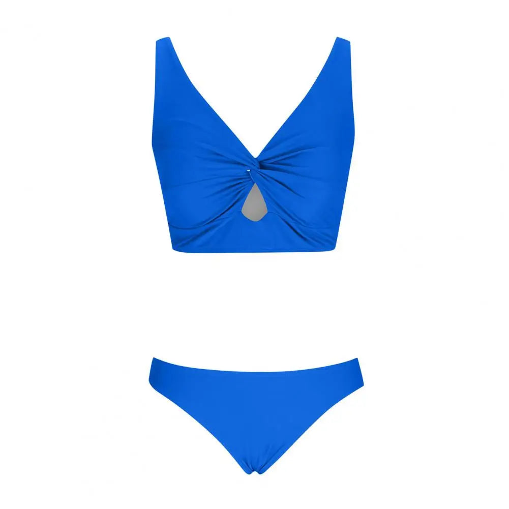 Sexy Knot Twist Bikini Set Women Adjustable Tankini Top Thong Swimsuit High Waist Beachwear 2026 Summer Swimwear