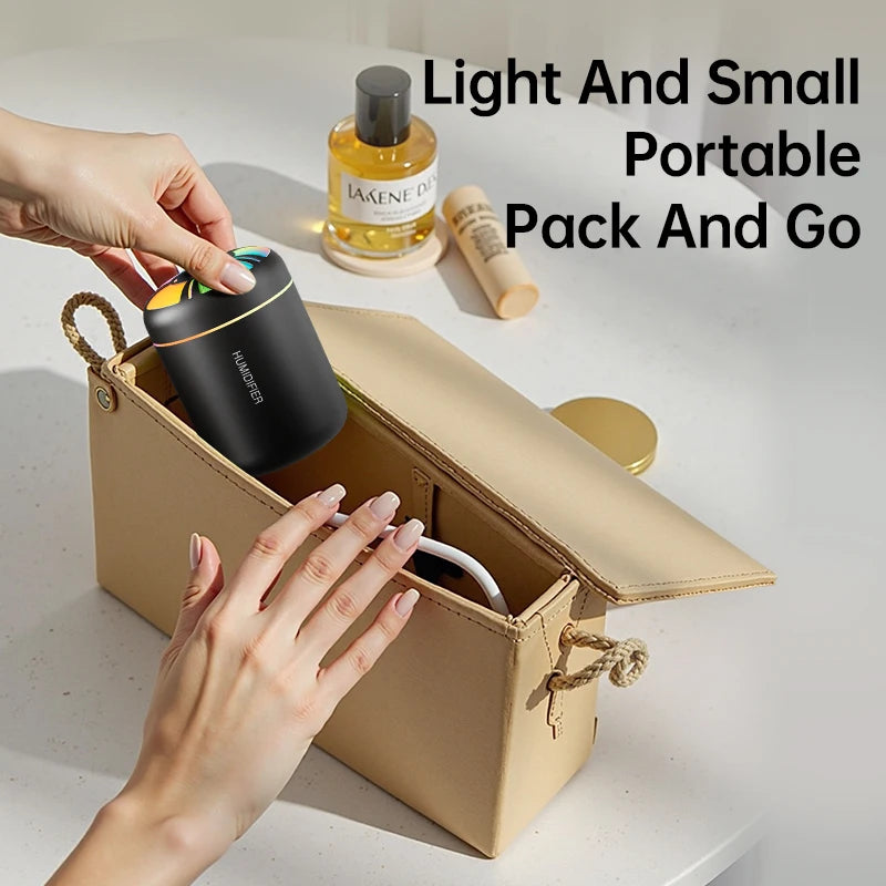 Powerful and Efficient Air Humidifier 180ML Aromatherapy Aroma Diffuser Essential Oil with Colorful Lights for Home Car Bedroom
