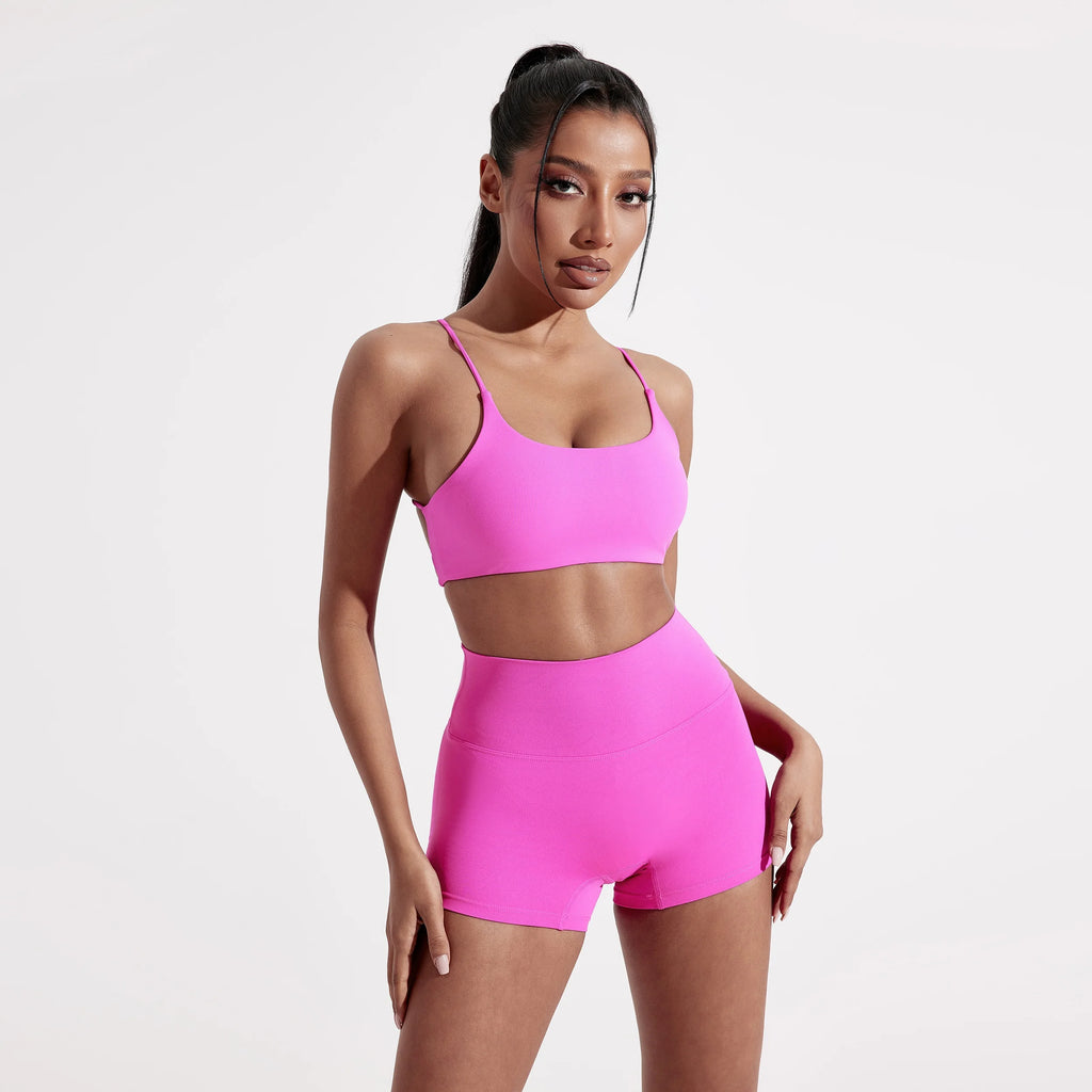 Brassière de sport femme dos croisé – Haut de fitness et yoga haute résistance avec coussinets de poitrine
