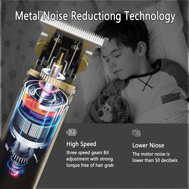 T9 Electric Hair Clipper & Beard Trimmer for Men – Professional Rechargeable Barber Shaving Machine
