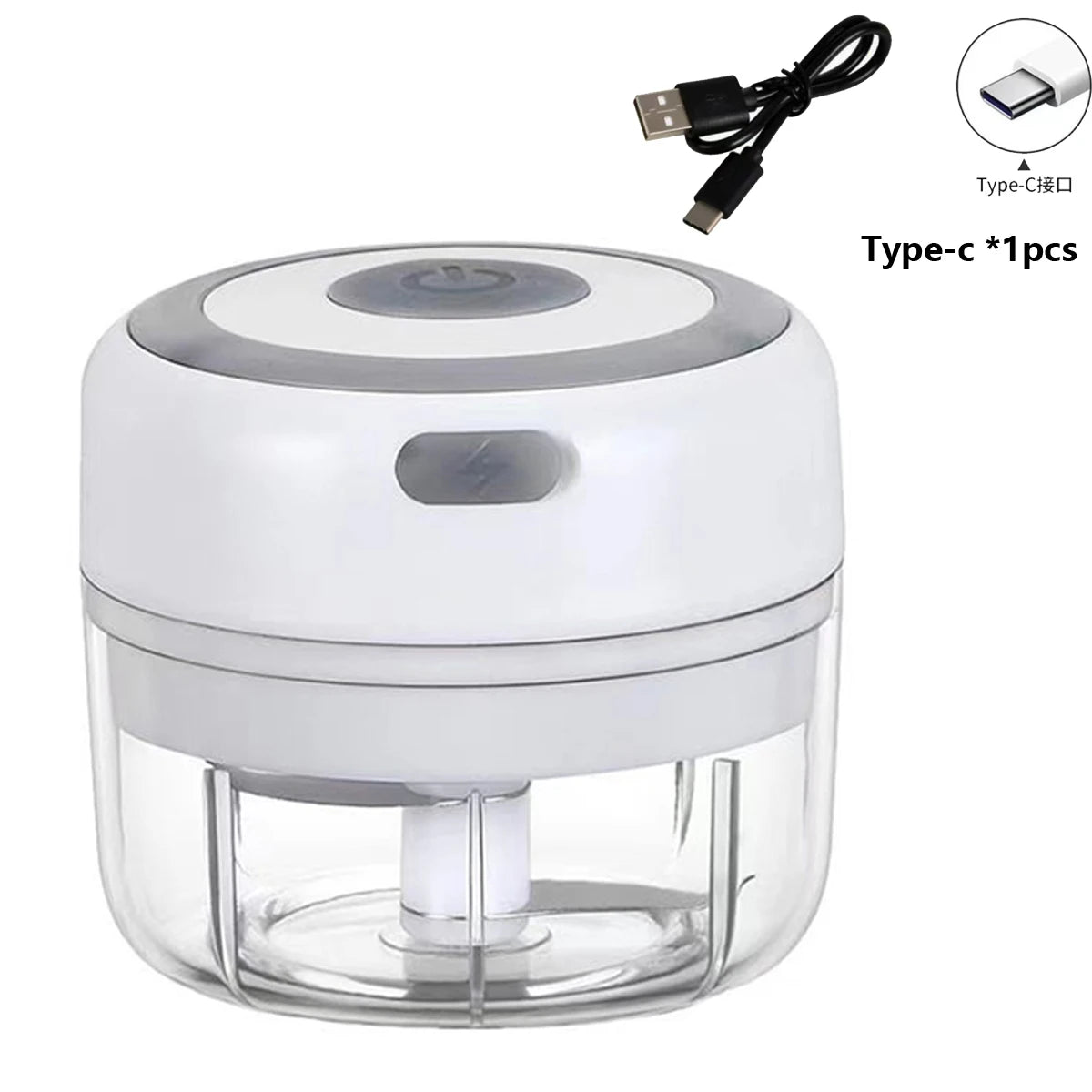 Mini picadora eléctrica de ajos de 100ml/250ml - Machacador USB recargable con potente batería de litio, fácil de usar para carne