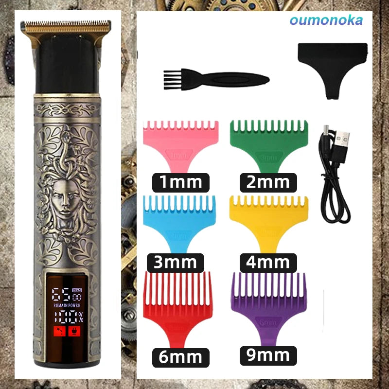 T9 Electric Hair Clipper & Beard Trimmer for Men – Professional Rechargeable Barber Shaving Machine