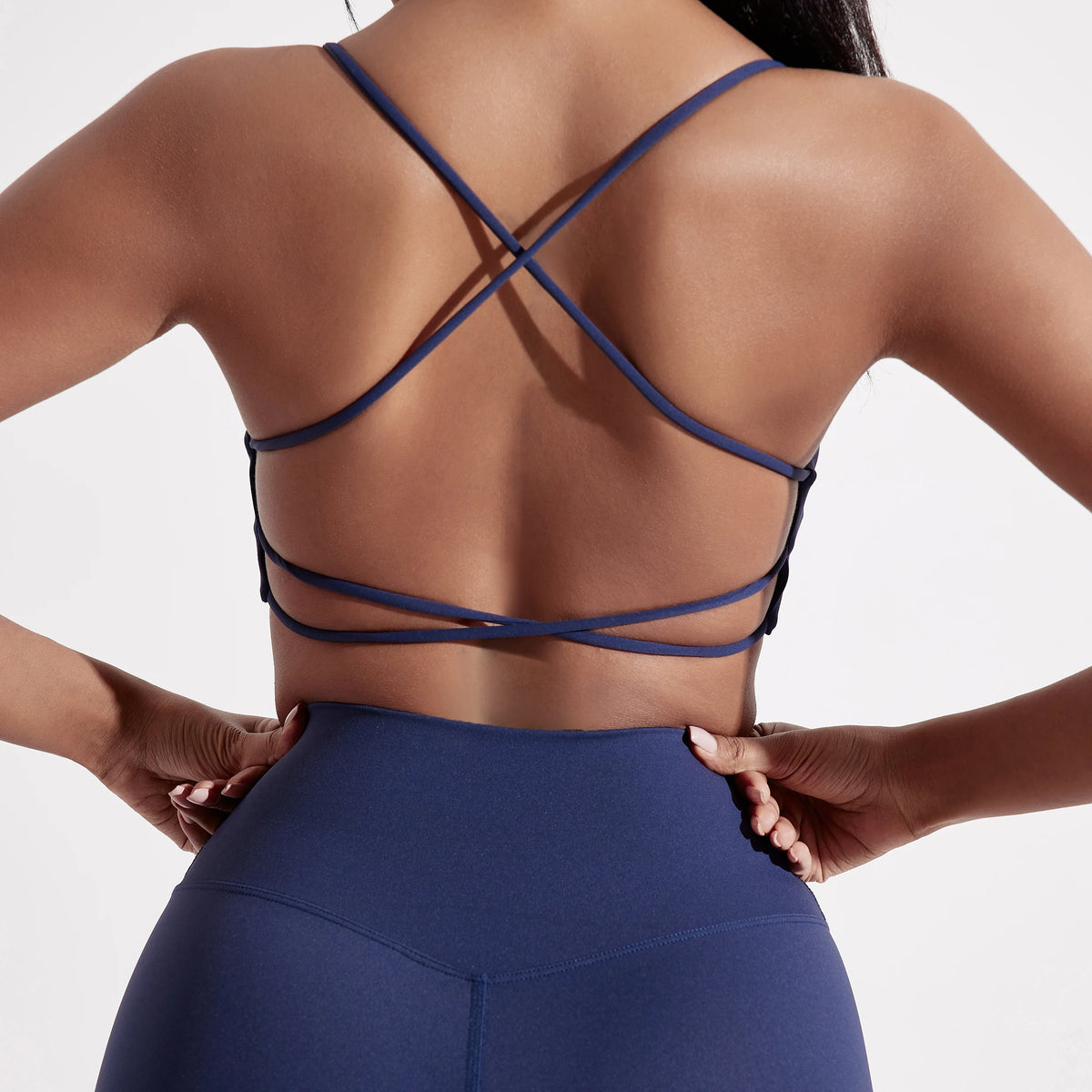 Brassière de sport femme dos croisé – Haut de fitness et yoga haute résistance avec coussinets de poitrine