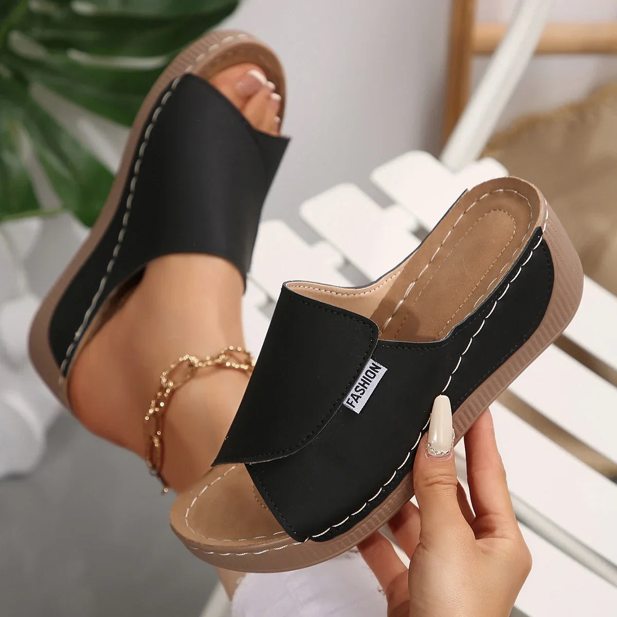Women's Wedge Slide Sandals – Comfortable Summer Platform Slippers