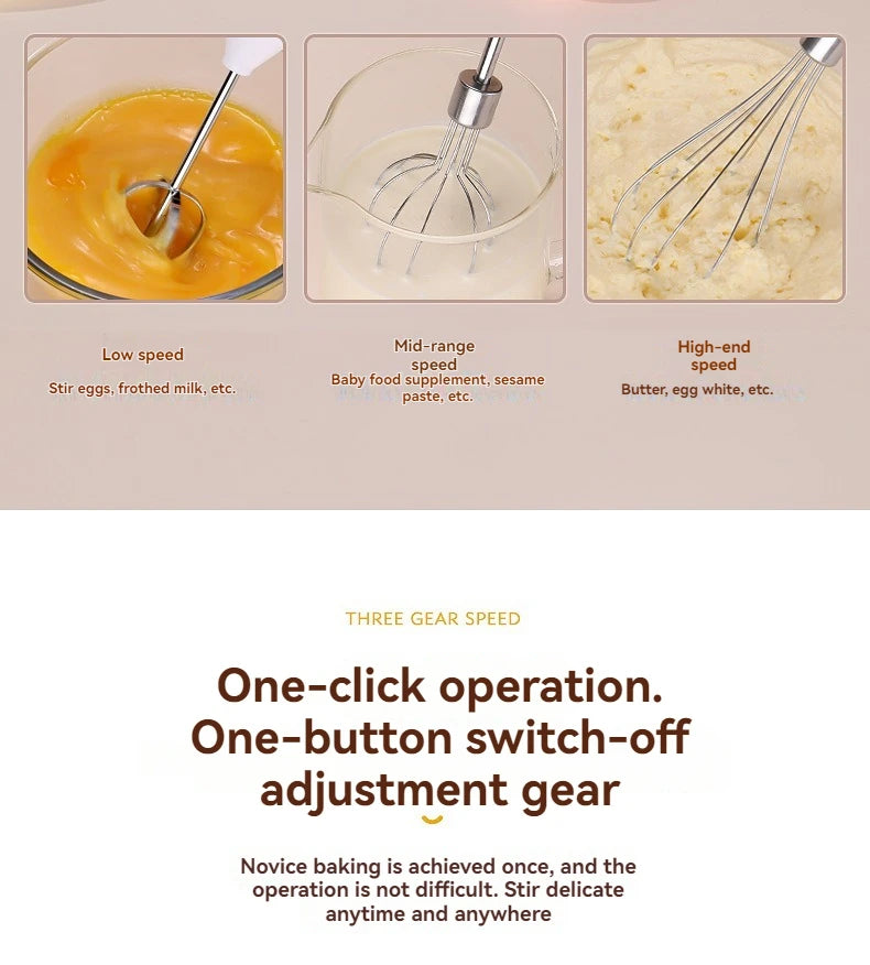 Sistema Batidor Inalámbrico Multiusos | Batidora de Mano Compacta con Espumador de Leche y Agitación Automática para Repostería, Café y Nata