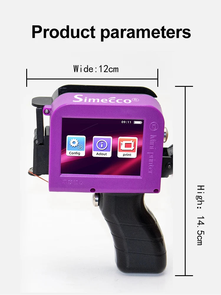 Small Portable Handheld Inkjet Label Printer QR Code Logo Date Text Intelligent Printing Equipment Metal Plastic Permanent Color