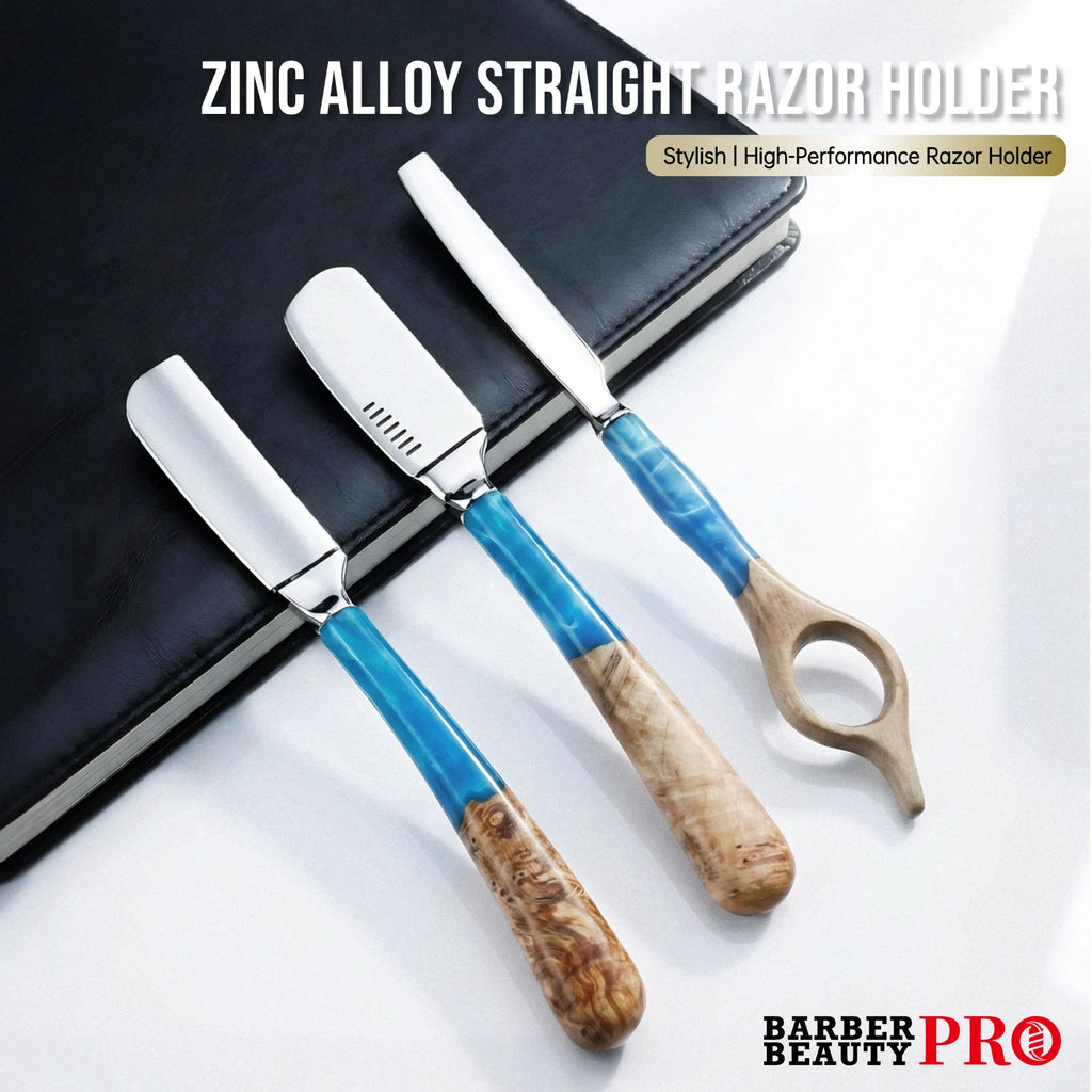 Professional Straight Razor for Men – Wooden Handle Barber Shaving Razor with Stainless Steel Blade