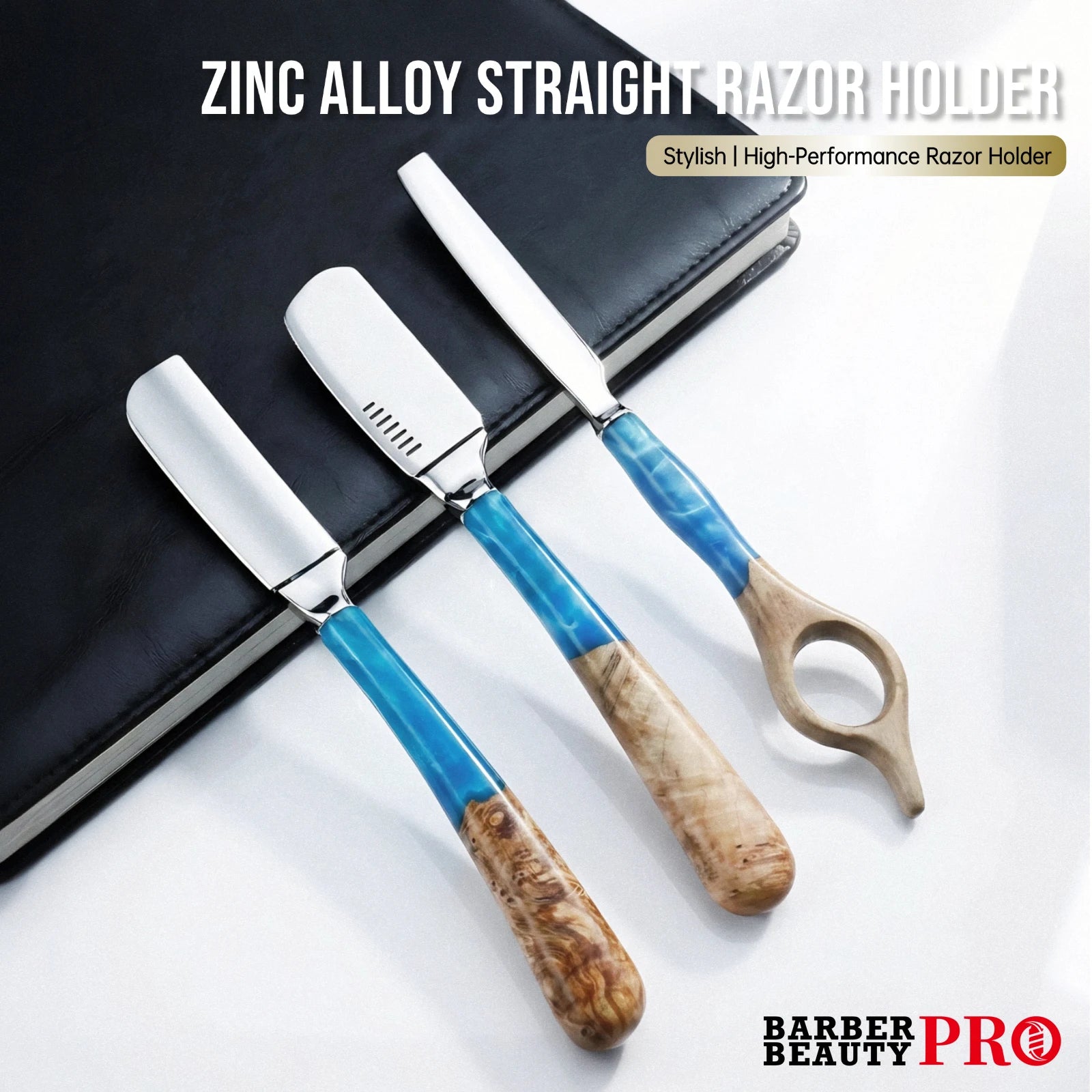 Professional Straight Razor for Men – Wooden Handle Barber Shaving Razor with Stainless Steel Blade