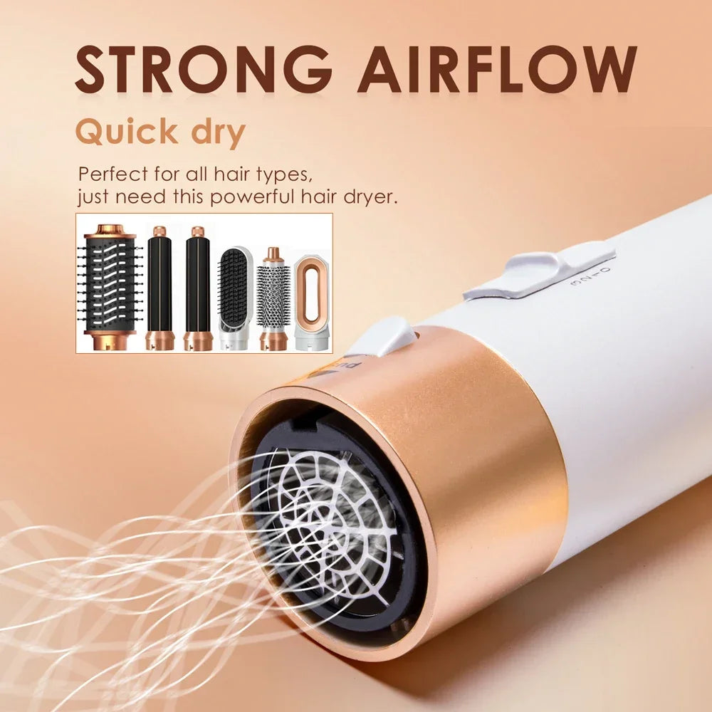 Sèche-cheveux professionnel et outil de coiffage à air chaud 6-en-1