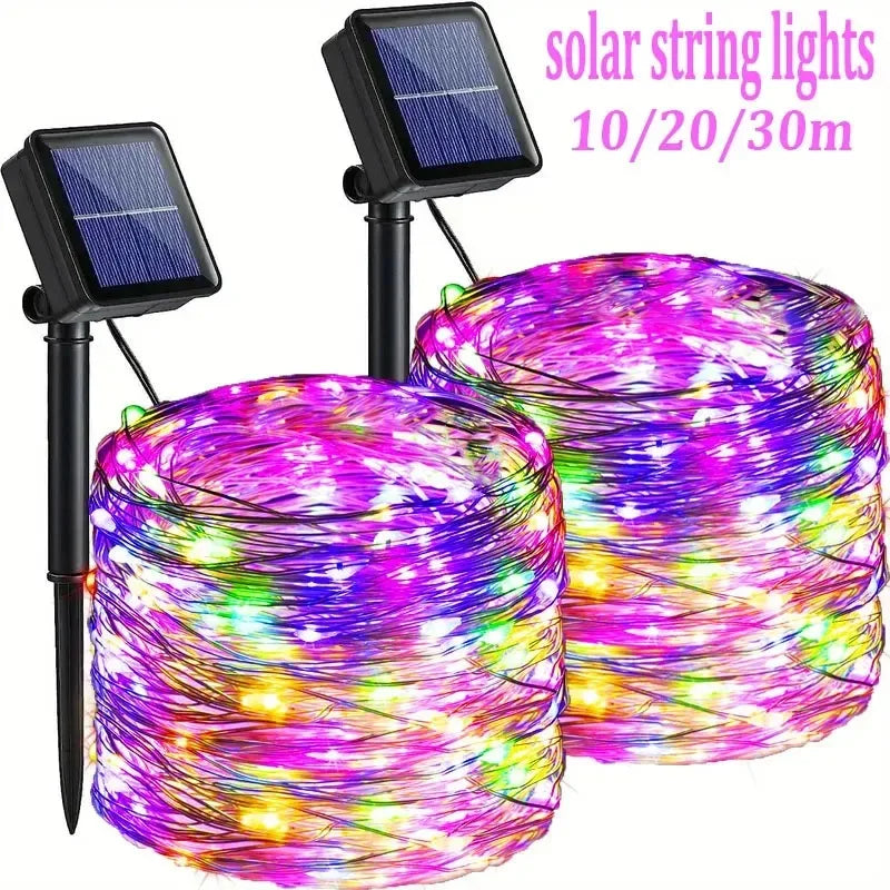 Solar Fairy Lights Outdoor – Waterproof Garden String Lights with 8 Light Modes
