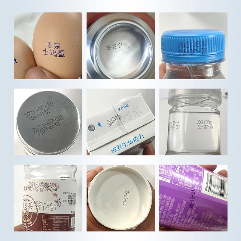 Small Portable Handheld Inkjet Label Printer QR Code Logo Date Text Intelligent Printing Equipment Metal Plastic Permanent Color