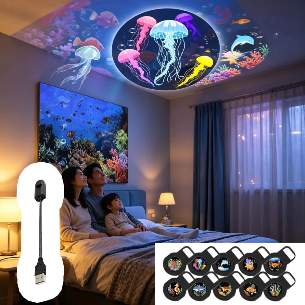 360° Ocean Projector Lamp – Rotating Ambient Night Light