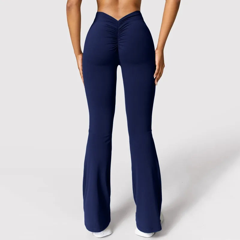 Legging taille haute à dos en V push-up – Pantalon extensible pour le sport et le fitness