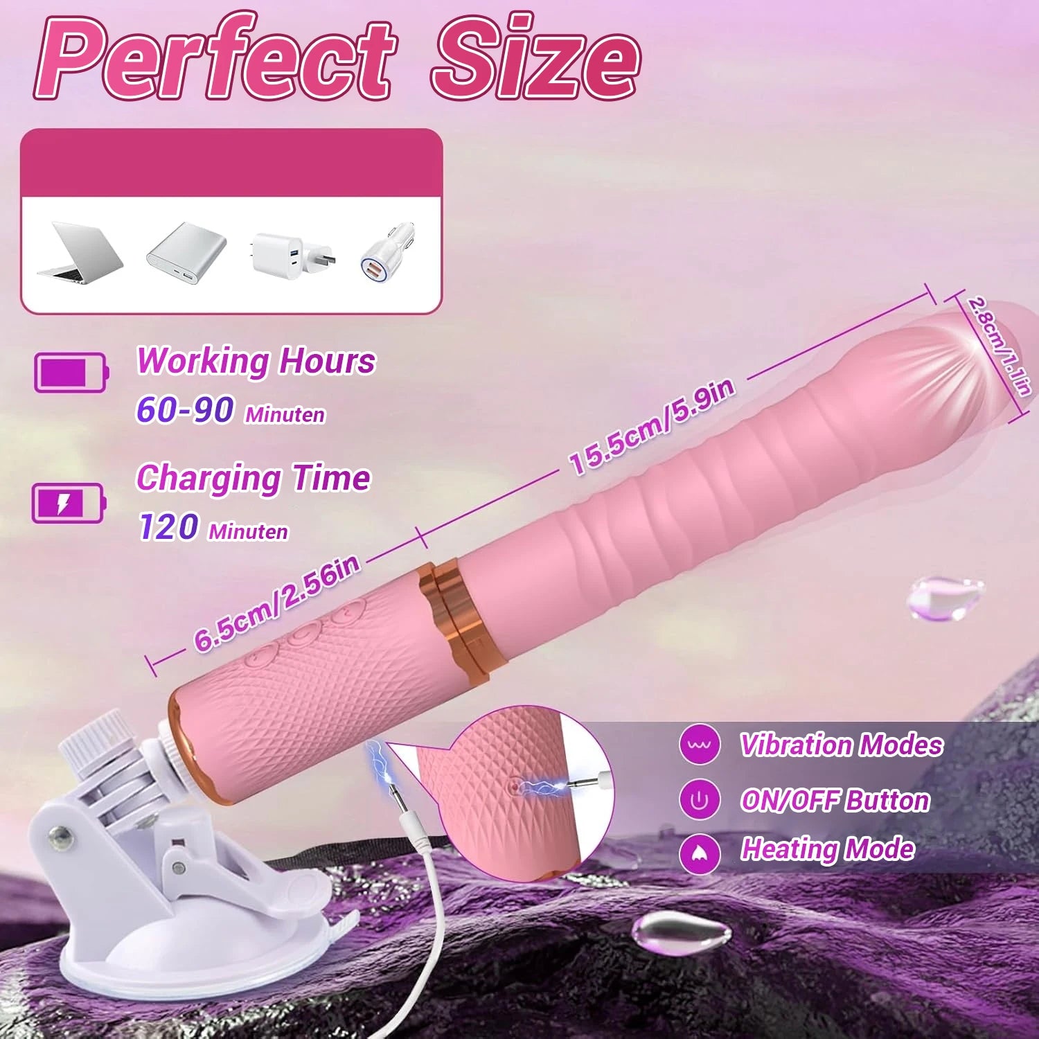 Rechargeable Personal Body Massager – Dual Motor Heating Device for Intimate Wellness