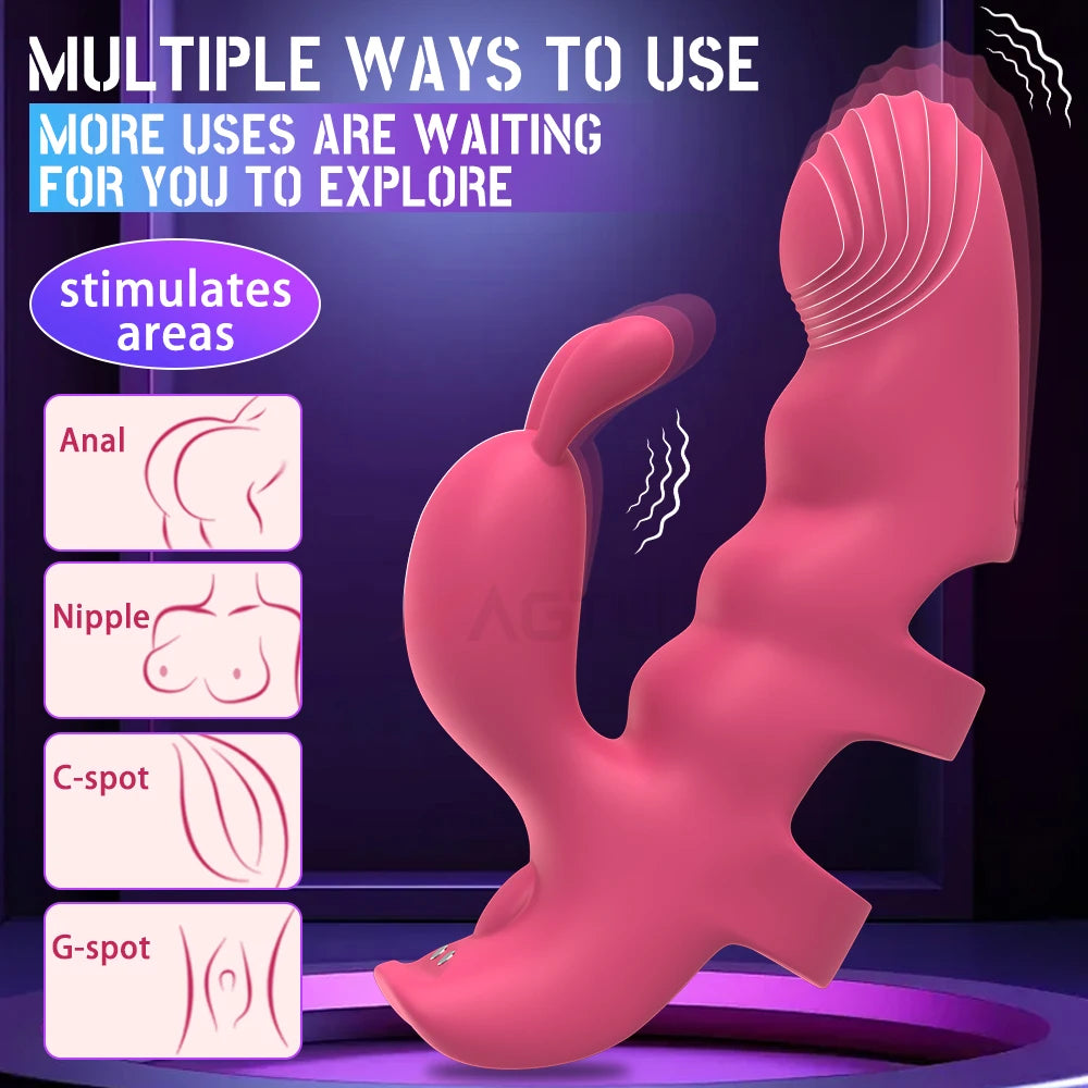 Finger Vibrator Heating G Spot Fast Orgasm Vagina Clitoris Clit Nipple Stimulator for Women Female Sex Toy Adult Goods