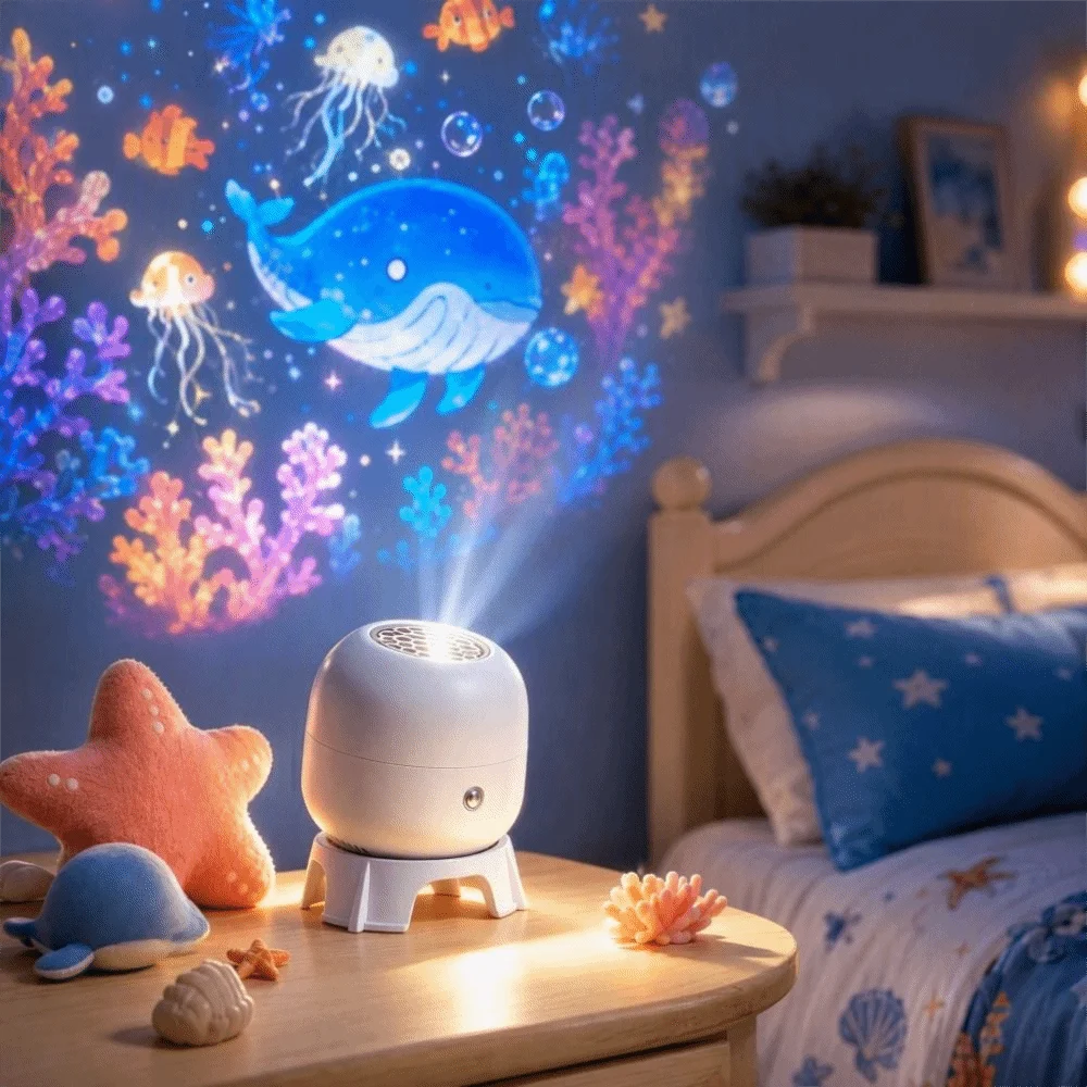 360° Ocean Projector Lamp – Rotating Ambient Night Light