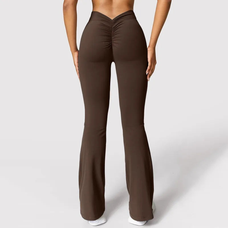 Legging taille haute à dos en V push-up – Pantalon extensible pour le sport et le fitness
