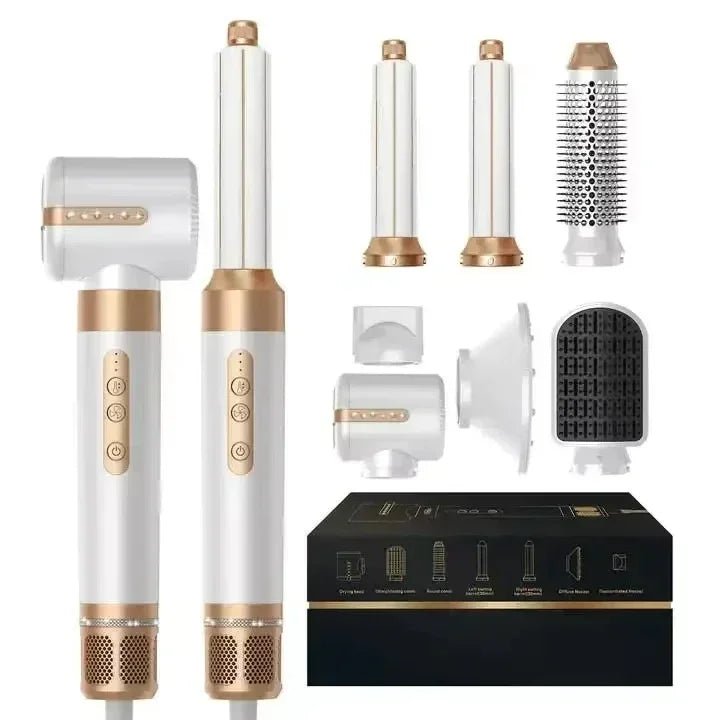 Sèche-cheveux professionnel 7-en-1 et brosse soufflante multi-coiffage – Moteur haute vitesse, technologie à ions négatifs