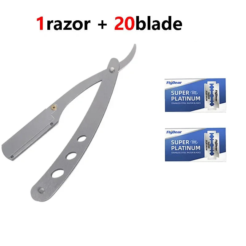 Professional Folding Straight Razor for Men – Stainless Steel Barber Shaving Razor with Blade for Beard Grooming