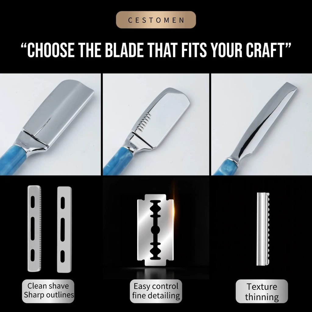 Professional Straight Razor for Men – Wooden Handle Barber Shaving Razor with Stainless Steel Blade
