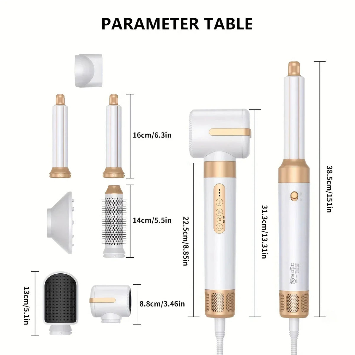 Sèche-cheveux professionnel 7-en-1 et brosse soufflante multi-coiffage – Moteur haute vitesse, technologie à ions négatifs