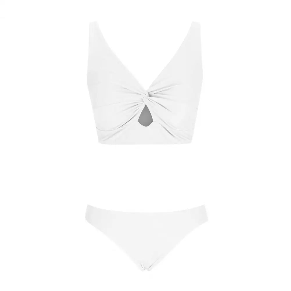 Sexy Knot Twist Bikini Set Women Adjustable Tankini Top Thong Swimsuit High Waist Beachwear 2026 Summer Swimwear