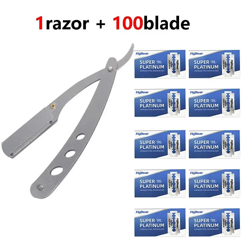 Professional Folding Straight Razor for Men – Stainless Steel Barber Shaving Razor with Blade for Beard Grooming