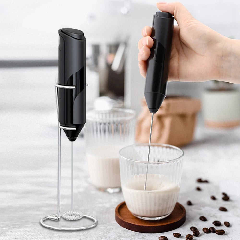 Espumador de leche eléctrico Batidor mezclador para café, mezclador de bebidas portátil eléctrico mini espumador a pilas