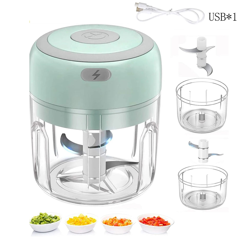 Mini picadora eléctrica de ajos de 100ml/250ml - Machacador USB recargable con potente batería de litio, fácil de usar para carne