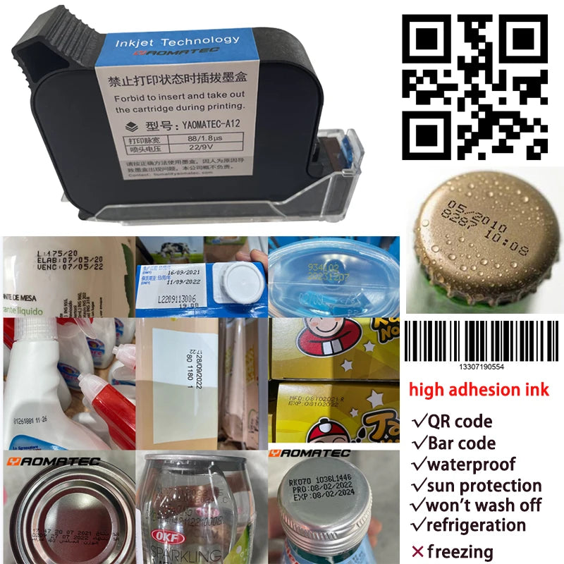 YS300 12.7mm Handheld Inkjet Printer – Portable Date Code & Expiry Date Coding Machine for Labels & Cartons