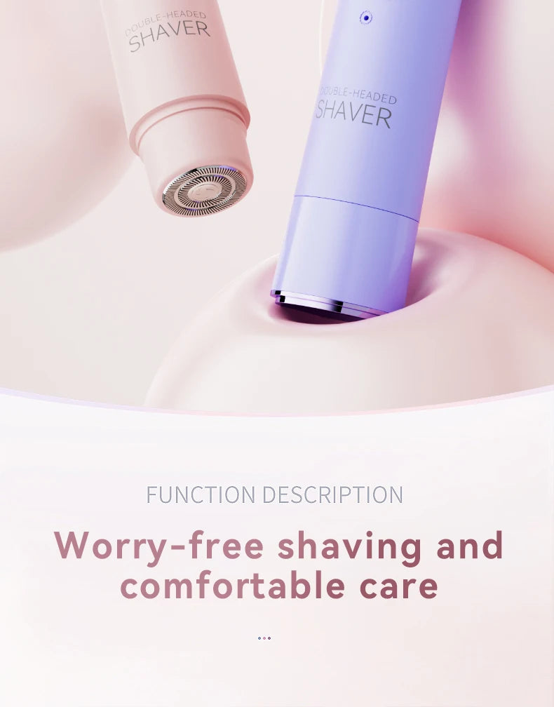 Women Electric Epilator – Rechargeable Dual Head Hair Removal Device for Body Grooming & Smooth Skin Care
