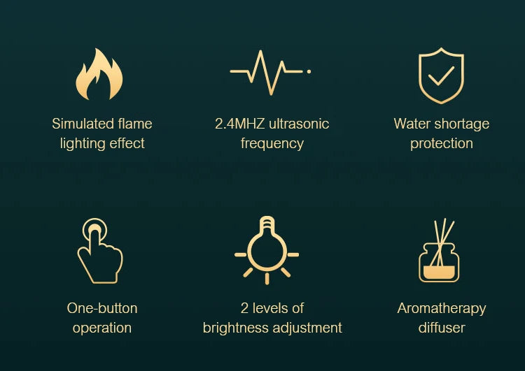 Flame Aroma Diffuser & Cool Mist Humidifier — 180ml