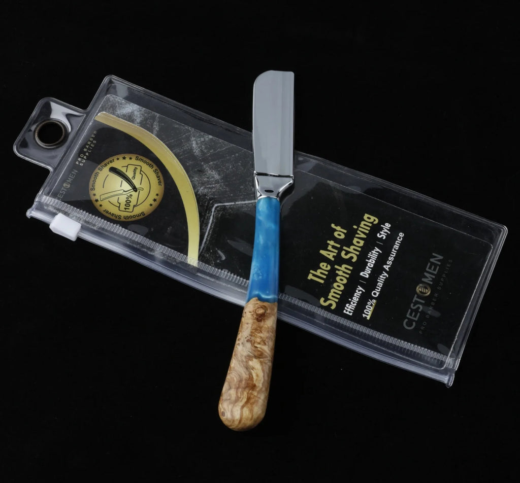 Professional Straight Razor for Men – Wooden Handle Barber Shaving Razor with Stainless Steel Blade