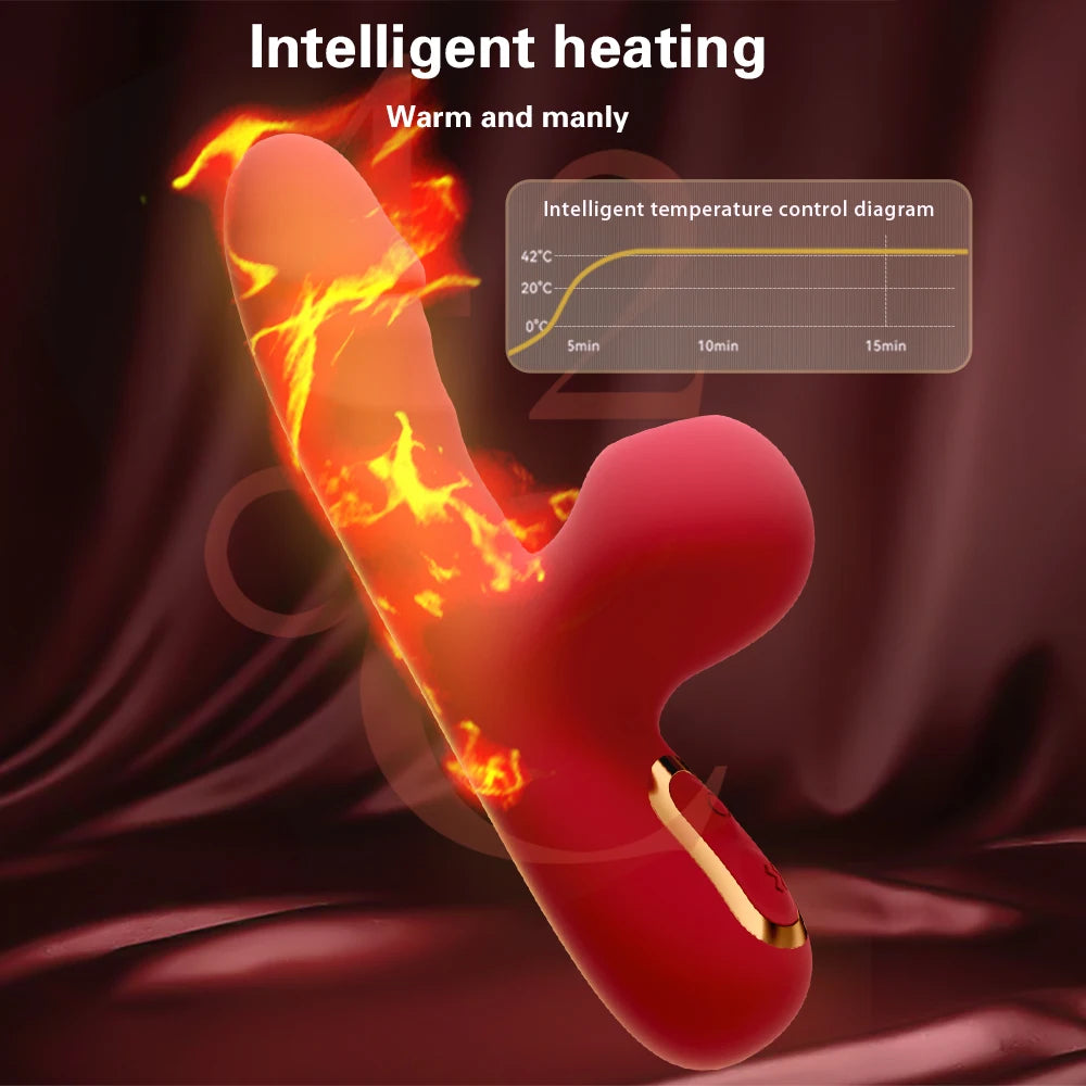 Sucking Vibrator Heating G Spot Vibrating Dildo Massager Vibrator Sucking Clit Stimulator Female Masturbator Sex Toys for Women
