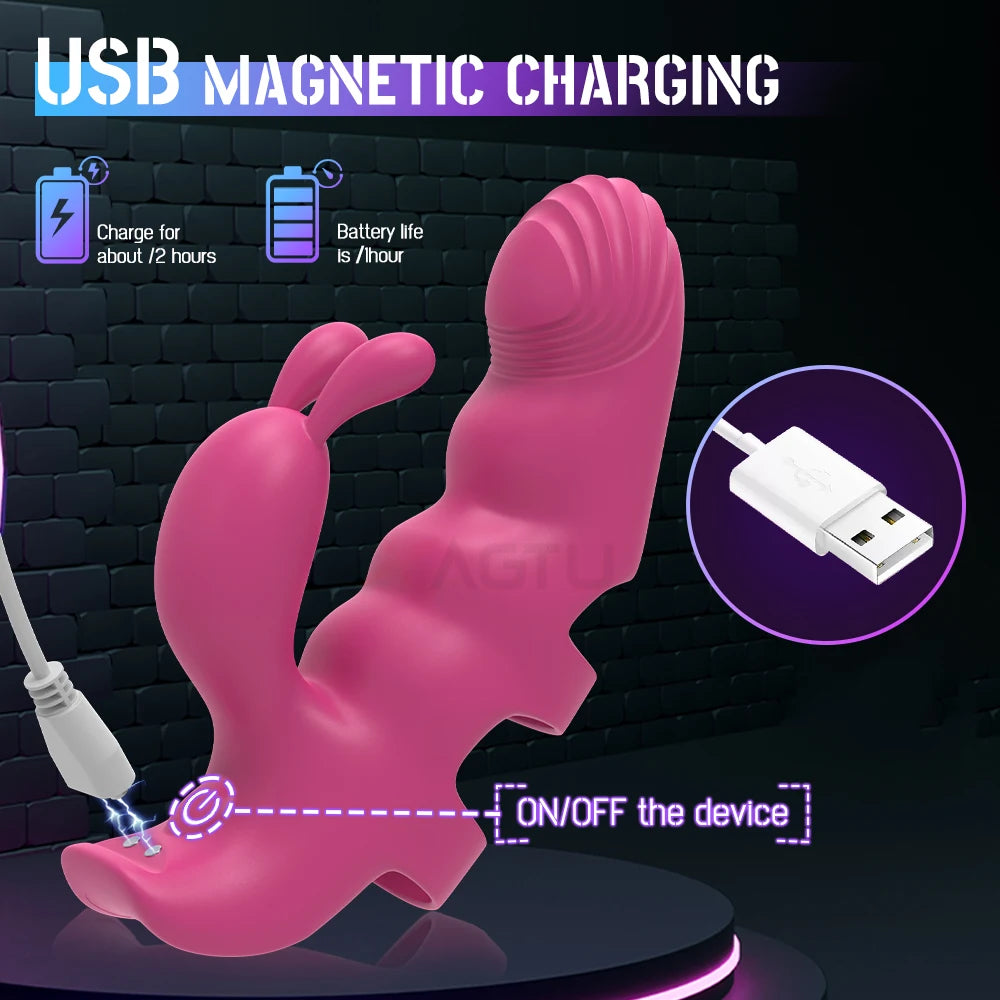 Finger Vibrator Heating G Spot Fast Orgasm Vagina Clitoris Clit Nipple Stimulator for Women Female Sex Toy Adult Goods