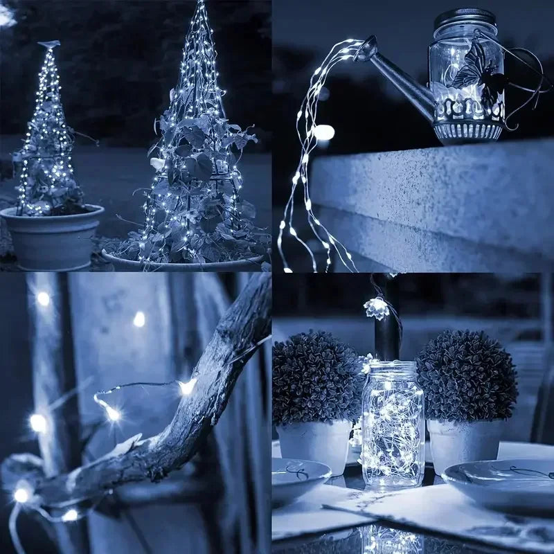 Solar Fairy Lights Outdoor – Waterproof Garden String Lights with 8 Light Modes