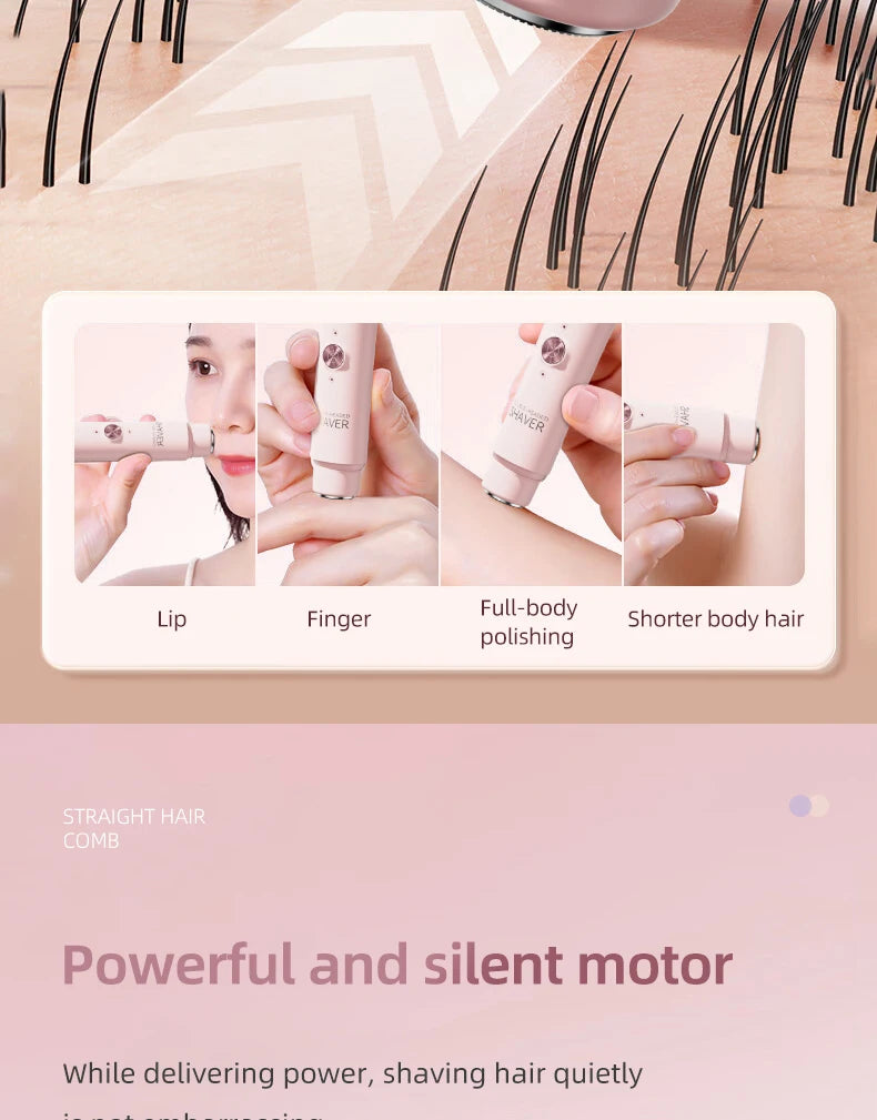 Women Electric Epilator – Rechargeable Dual Head Hair Removal Device for Body Grooming & Smooth Skin Care