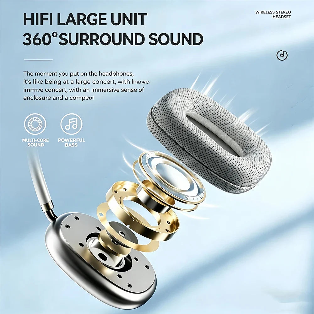 KEBIDUMEI Bluetooth 5.3 Wireless Headphones – ANC HiFi Stereo Over-Ear Headset with LED Display & FM Radio
