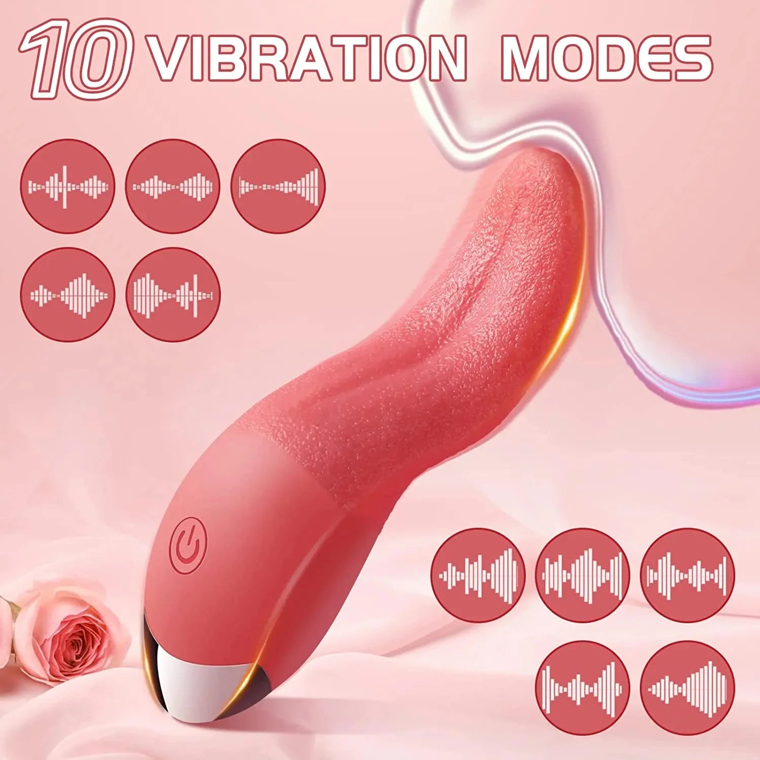 10 Speeds Heating Realistic Licking Tongue Vibrators for Women  Nipples Clitoral Stimulation Sex Toys for Adult Female Couples