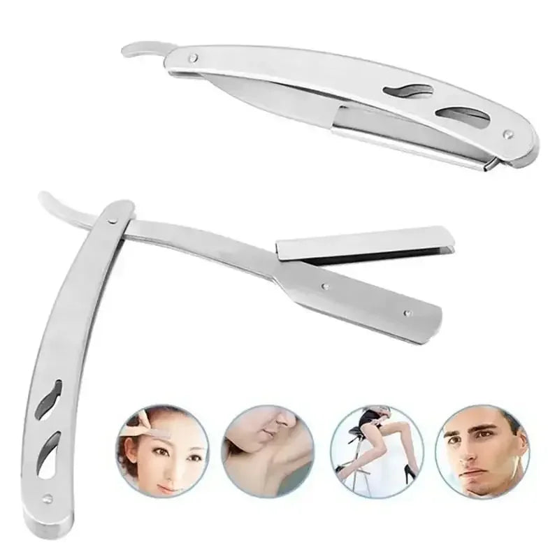 Professional Folding Straight Razor for Men – Stainless Steel Barber Shaving Razor with Blade for Beard Grooming