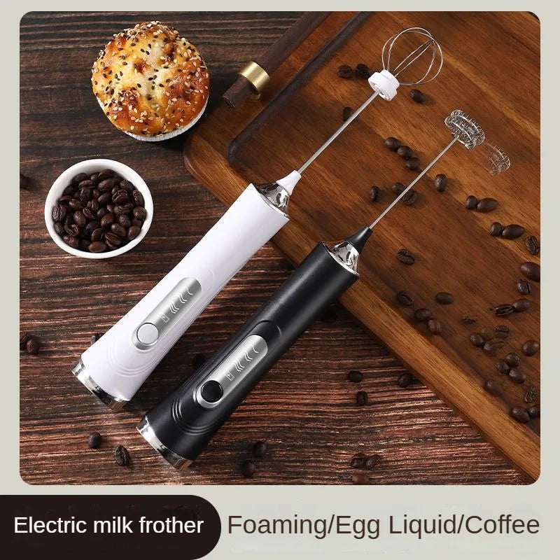 Batidora eléctrica USB, espumador de leche y café de mano, licuadora portátil de 3 velocidades, para hacer mantequilla, herramienta de cocina, mezclador de ingredientes