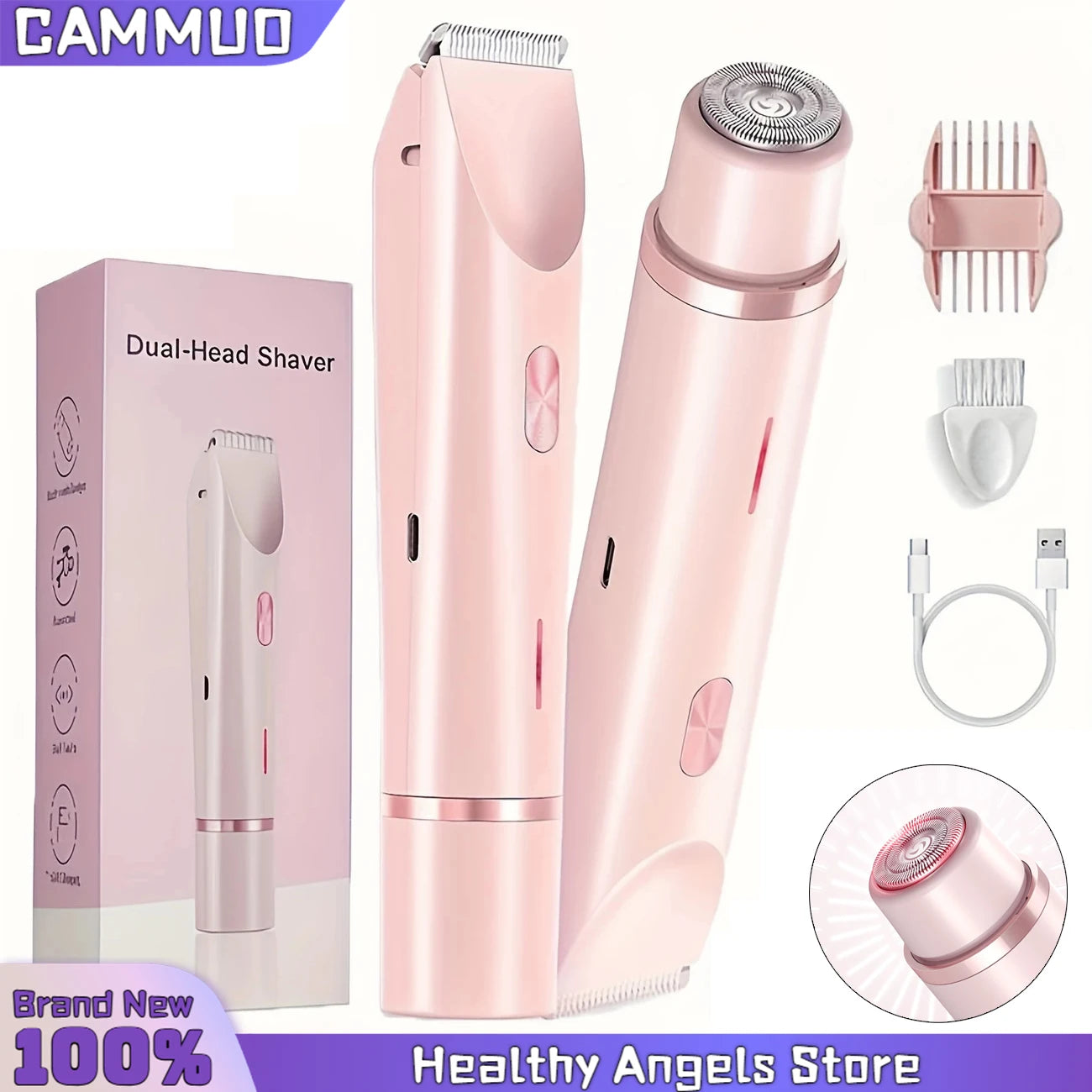 Women Electric Shaver – 2-in-1 Body Hair Remover & Bikini Trimmer for Legs, Underarm & Sensitive Areas